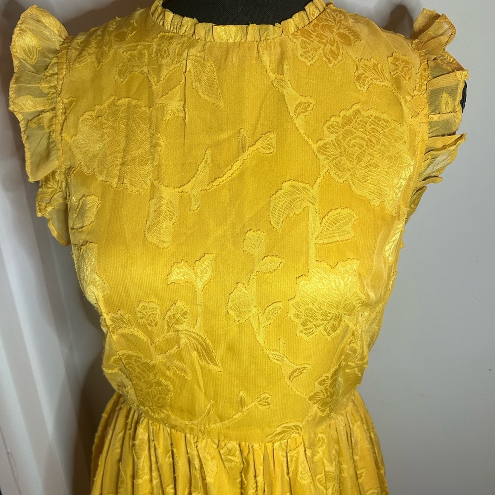 Lulu's Mustard Ruffle Dress - Picture 3 of 7